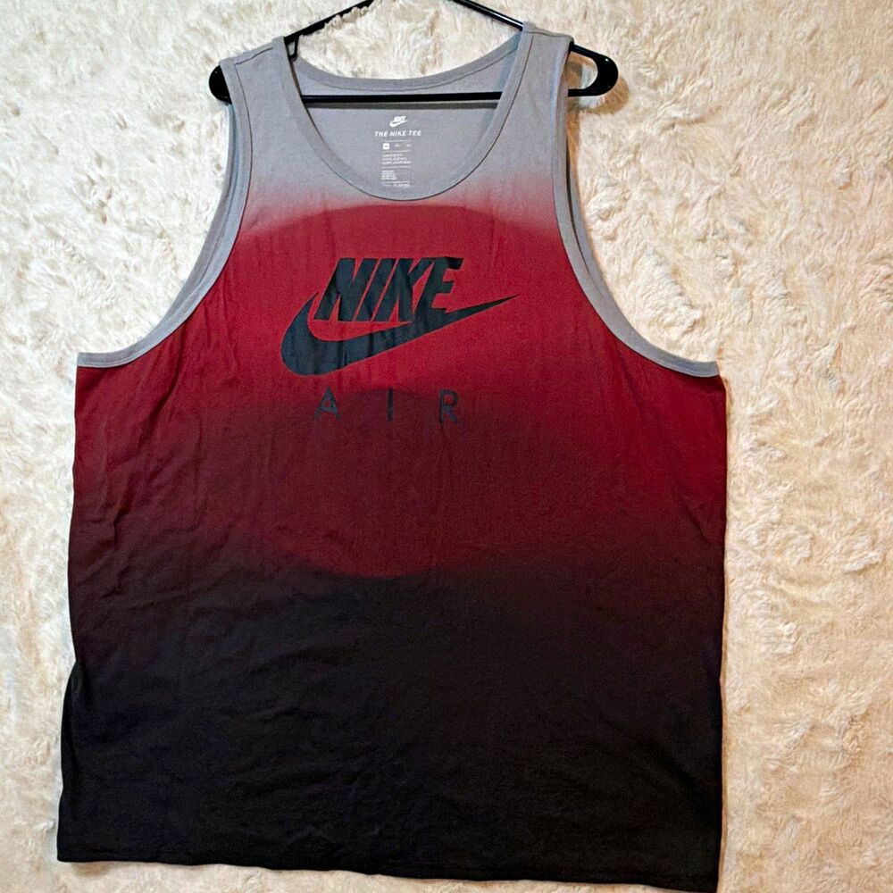Nike Air Men’s 3XL Gradient Tank Top Red Black Gray Swoosh Sleeveless